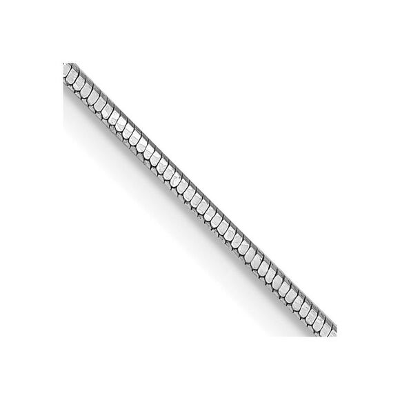 Kazi Luxury 14K White Gold 20 inch .9mm Octagonal Snake with Lobster Clasp Chain